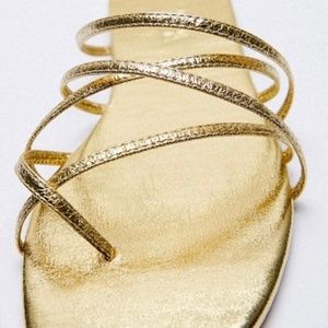 flat metallic gold from zara